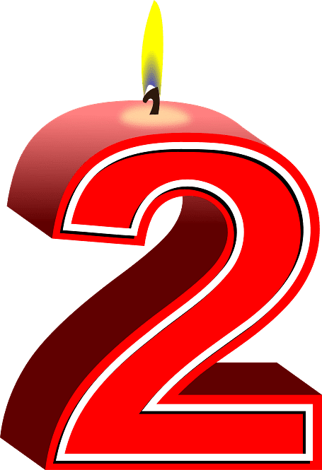 Download Bougie D Anniversaire Rouge Chiffre 2 Transparent Png Stickpng