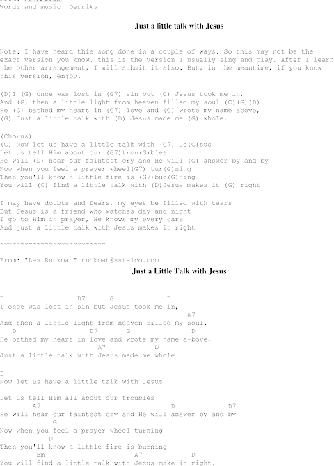 Have A Little Talk With Jesus Lyrics Gospel