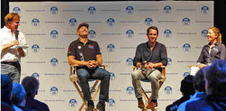 Sailors- Ken Read, Jim Spithill, Ben Ainslie, Samantha Davies- left to right
