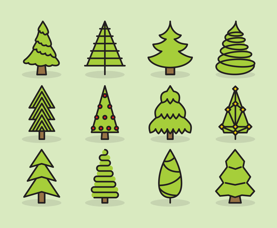Download Cute Christmas Tree Icons Vector Art & Graphics ...
