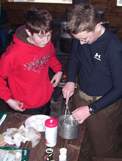 making scrambled eggs