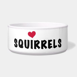 Love Squirrels Dog Dish Pet Bowls