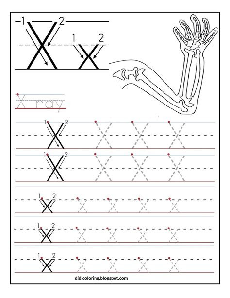 Great for preschool or simple learning activities at home . free printable worksheet letter x for your child to learn and write