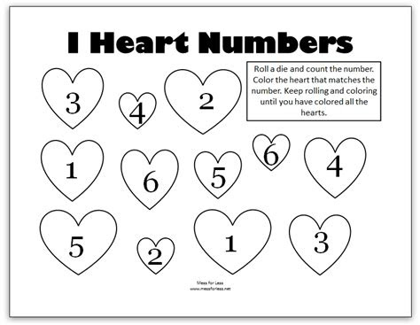  valentines math kindergarten worksheets mess for less