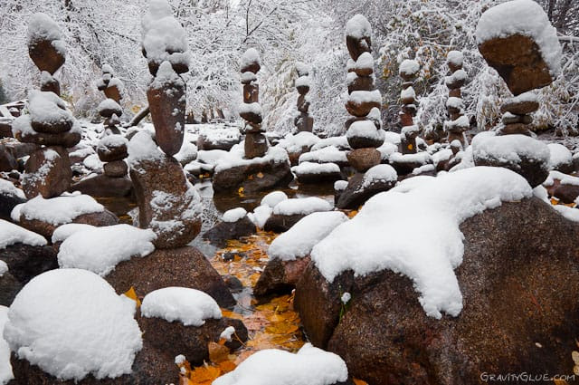 The Balanced Rock Sculptures of Michael Grab Rely Solely on Gravity rocks land art balance 