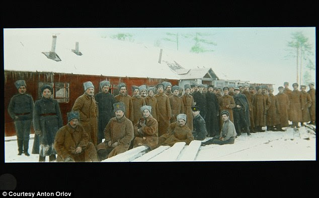 Mission: One of the so-called Soldiers House Mr Rahill helped create in Valk is pictured with all of its men standing proudly outside