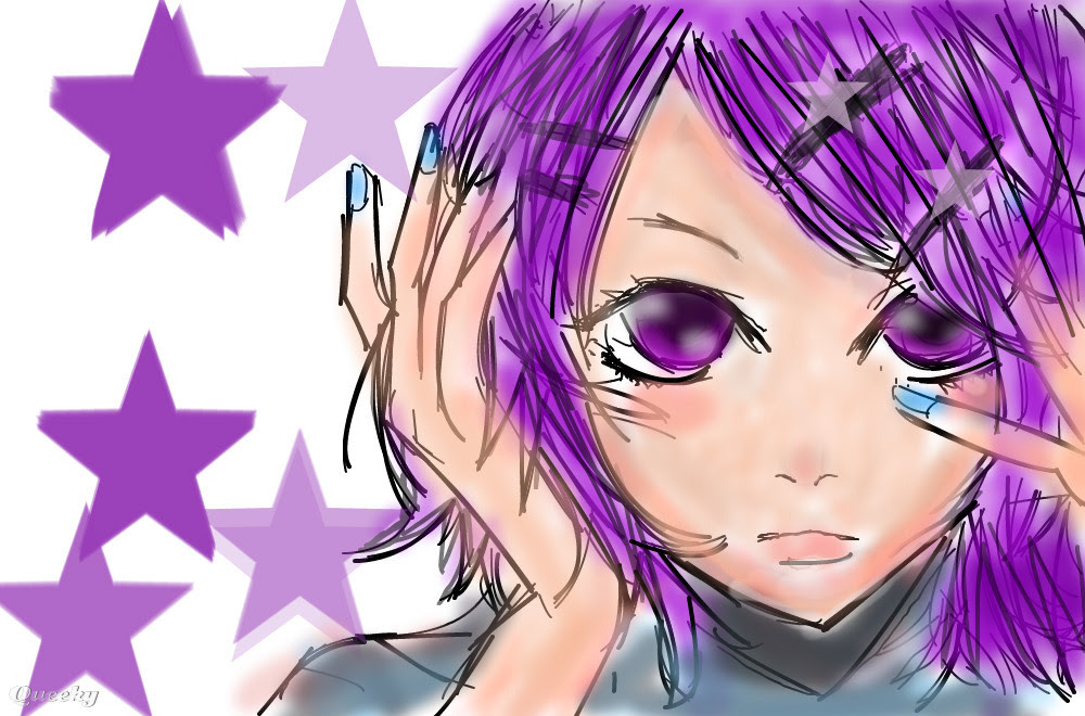 Purple anime ← an anime Speedpaint drawing by Naomi35295 ...