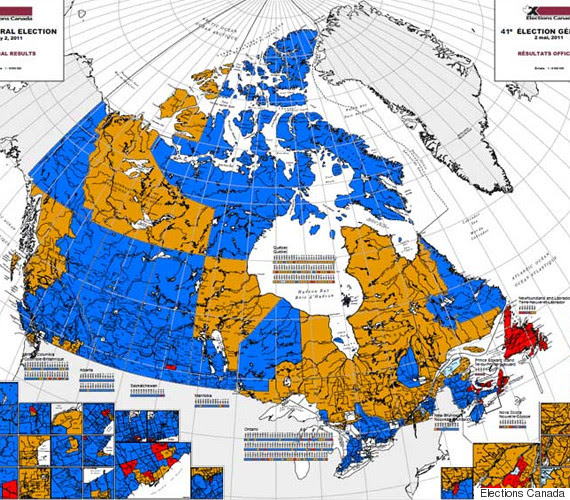 Canada Election Map, Before And After Canadians Voted