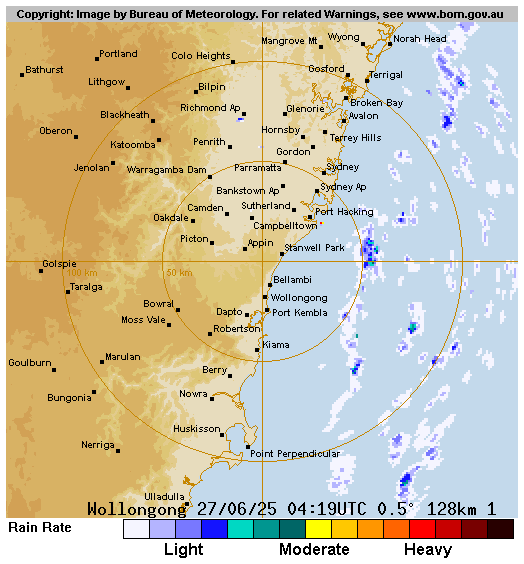 128 Km Wollongong Appin Radar Loop