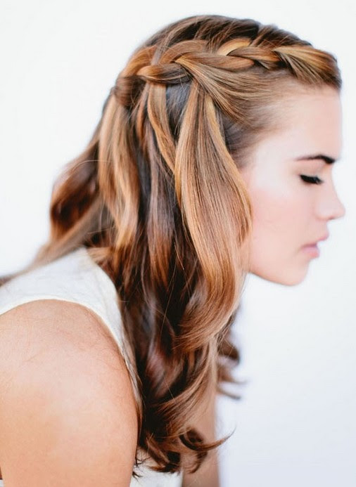 Cute Braided Hairstyles for Girls: Waterfall Braid 