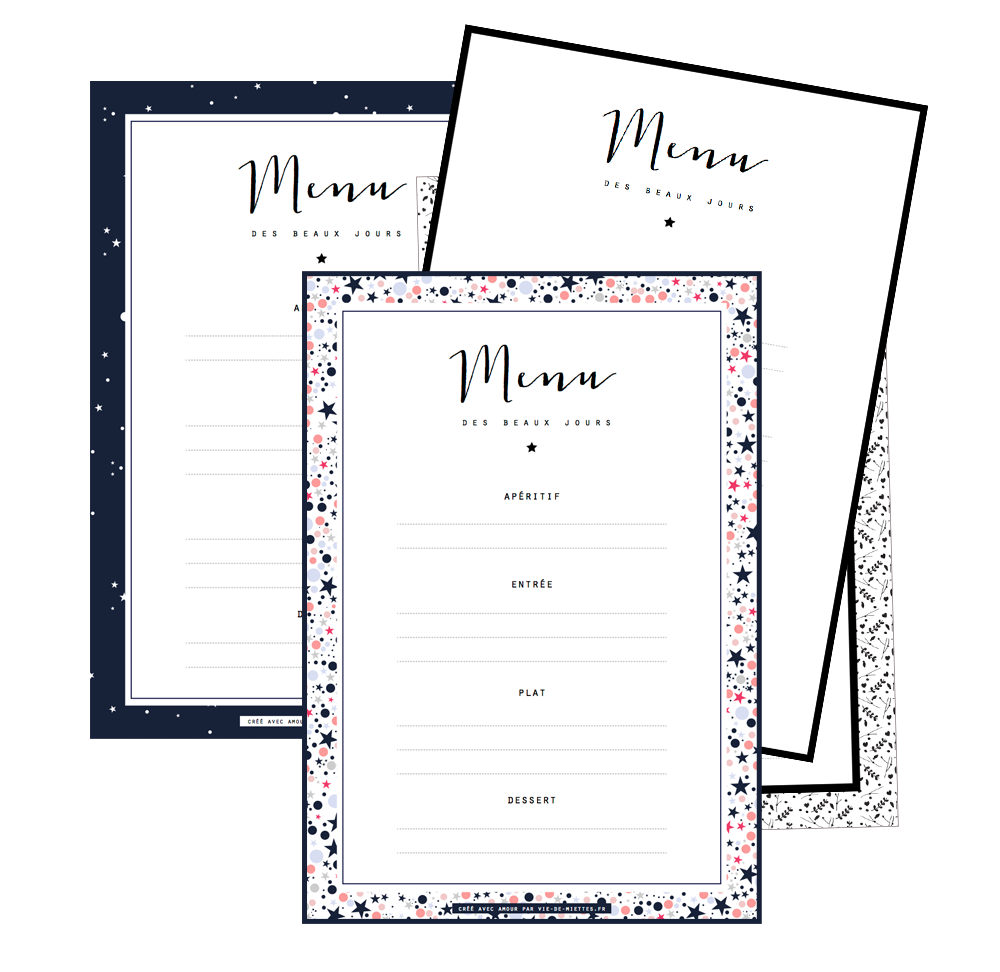 Menu De Noel Sous Word Les Menus De Noel A Completer Et Imprimer Vie De Miettes