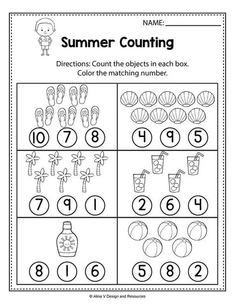  counting worksheets summer math worksheets and activities for
