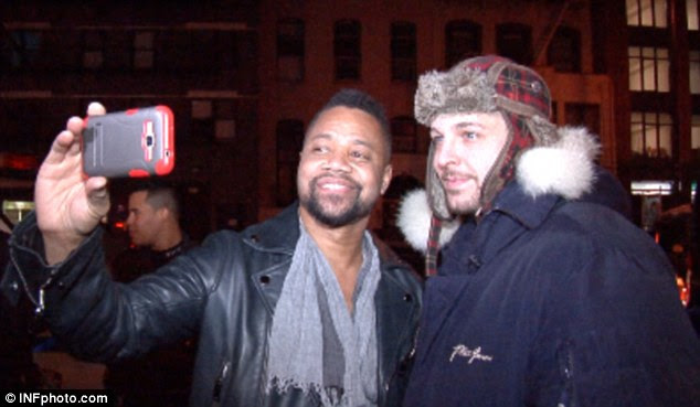 Smile! The star posed for selfies with fans while out in New York on Tuesday