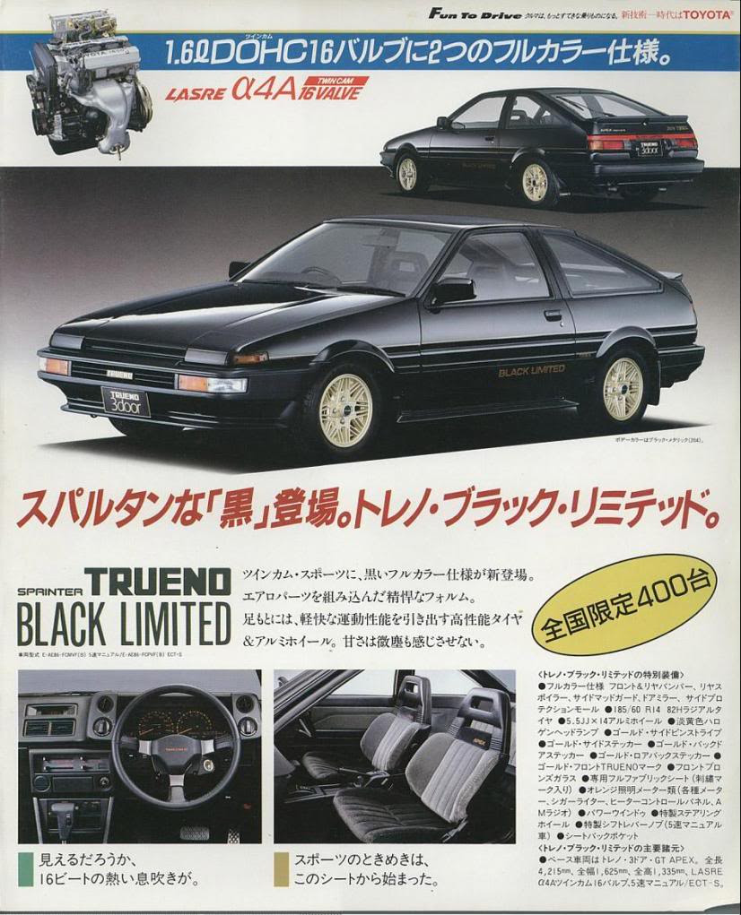 Ae86 Trivia All Sprinter Trueno Ae86 Black Limited Facts Aeu86 Eu Ae86 Community