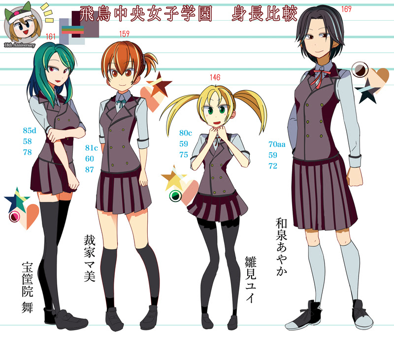 飛鳥中央女子学園 身長比較絵