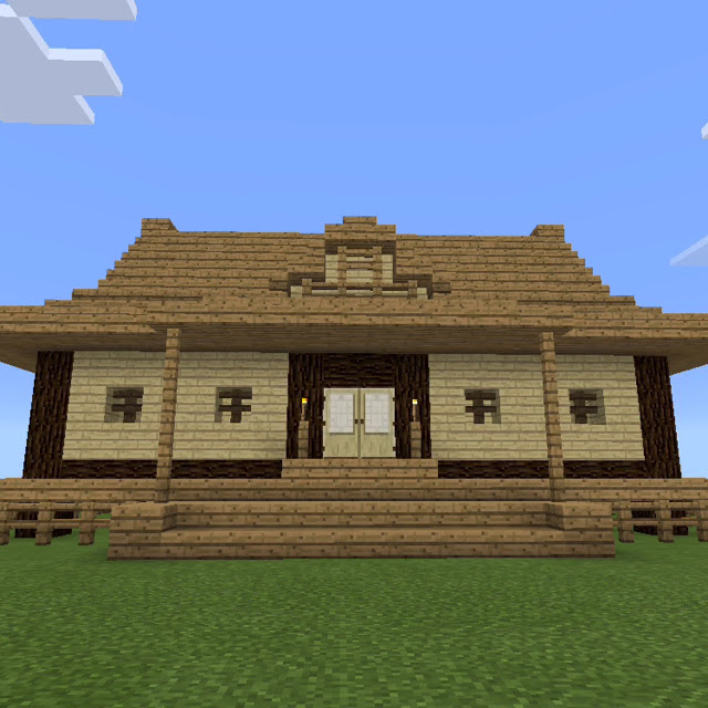 マイクラpe 和風建築にチャレンジ ハーフ 階段ブロックで 和 を