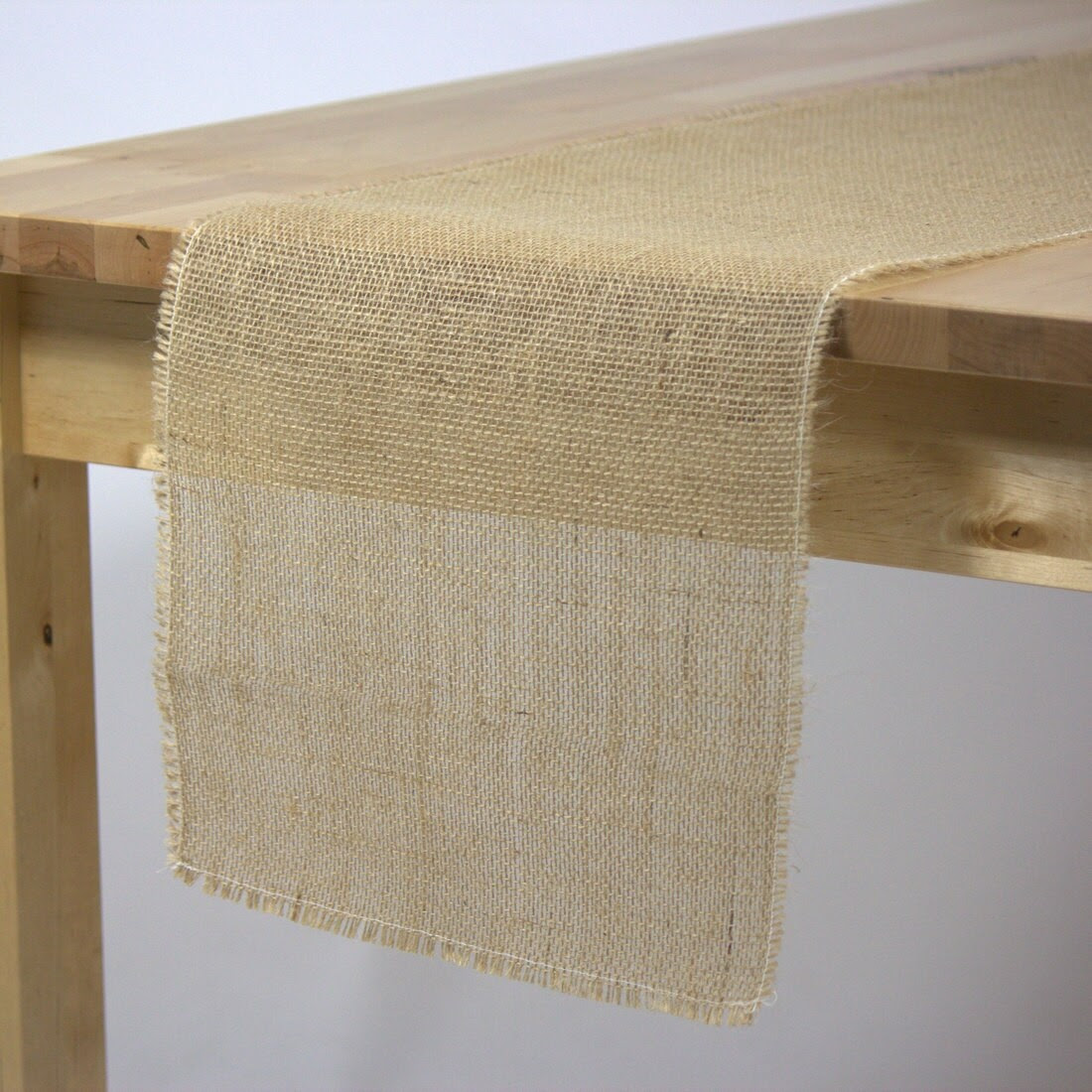 Burlap Table Runner with Fringed Edge - 12.5 x 76 in. | Rustic Vintage Burlap Table Runner, Country Wedding Table Runners
