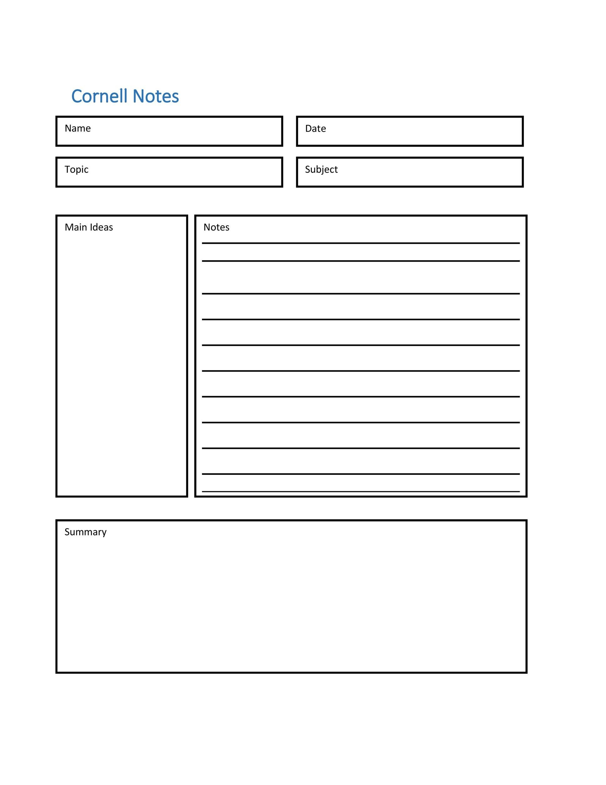36 Cornell Notes Templates & Examples [Word, PDF ...
