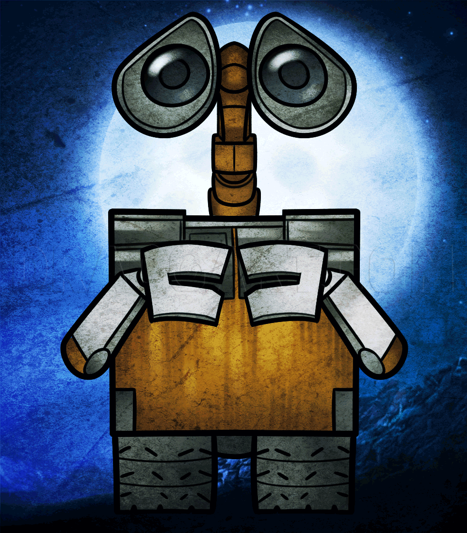drawing easy wall-e WALL Disney by Draw Step to Easy, How WALL E, Step, E