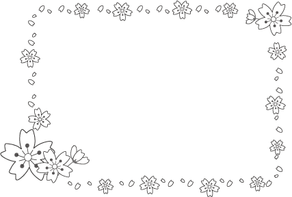飾り枠 ライン 無料イラスト素材 桜