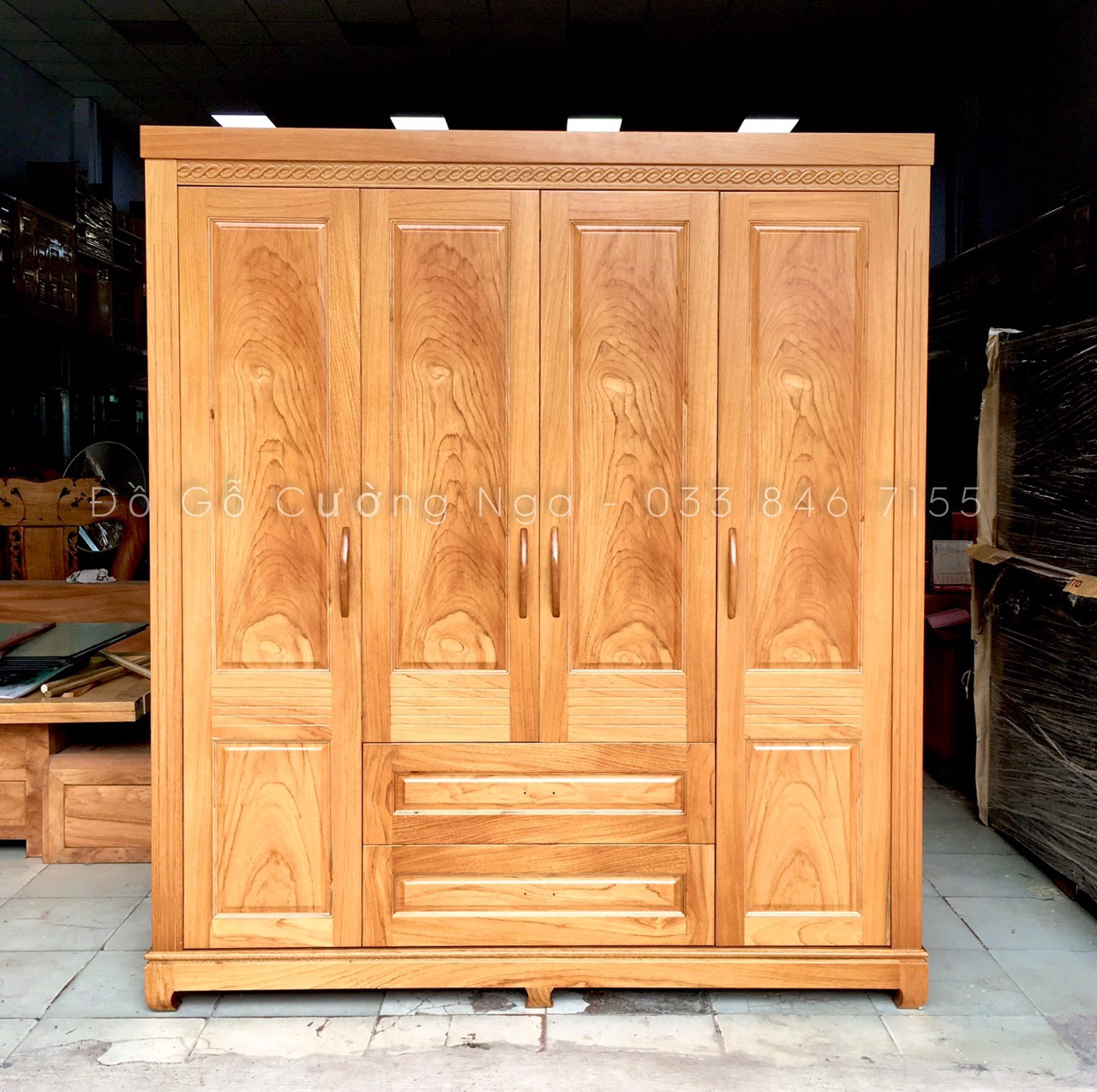 Tủ Quần Ao Go Go đỏ 4 Canh Tủ Ao Gỗ Tự Nhien 2m Tủ Ao Gỗ Gia Rẻ Tại Tp Hcm đồ Gỗ Nội Thất đẹp Q12
