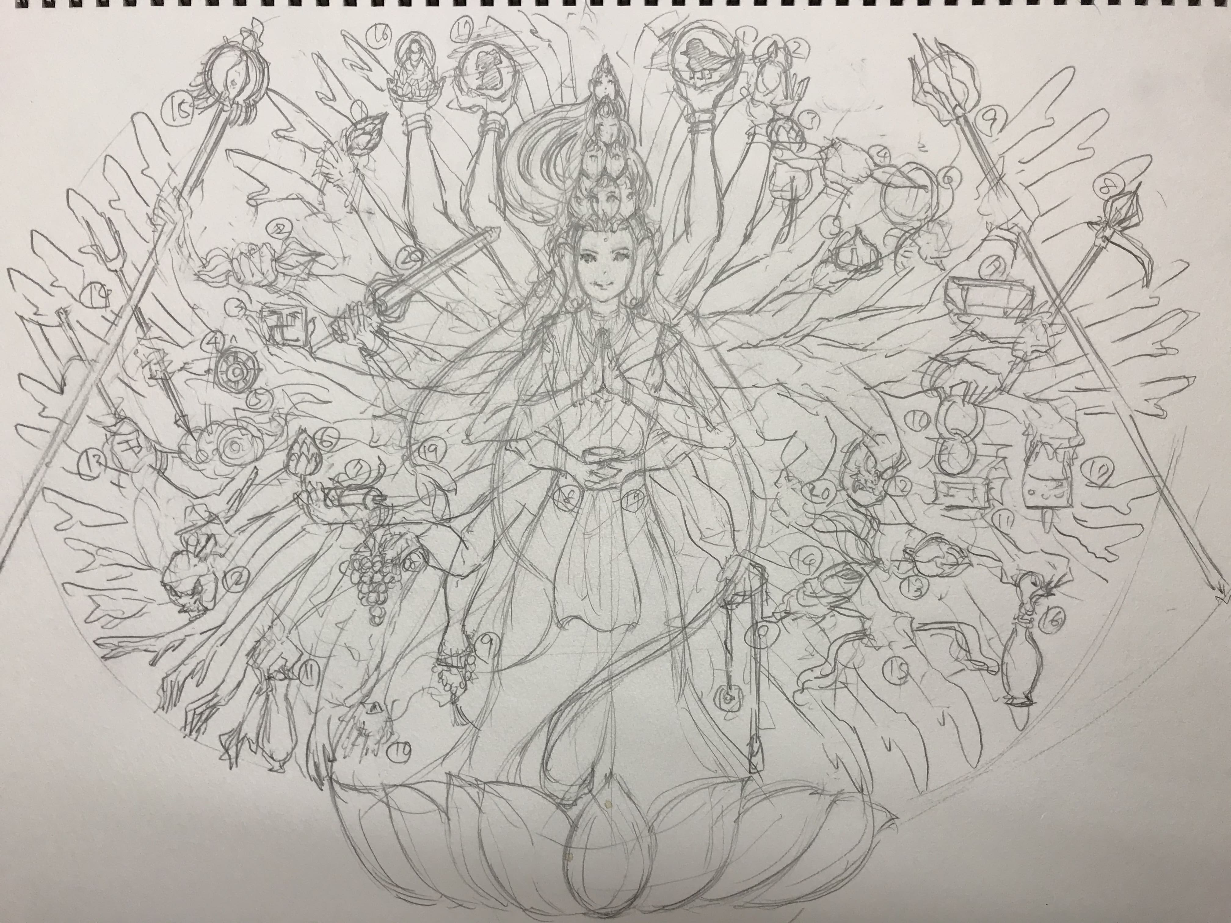 千手観音 ラフ 仏像の絵を描き続けるblog