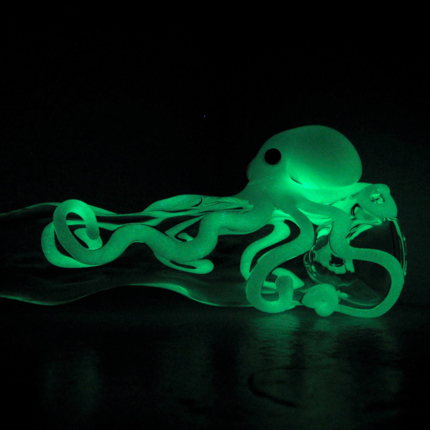 Glow in the Dark Octopus Chillum Medium Thick by Glow in the Dark Octopus Chillum Medium Thick by