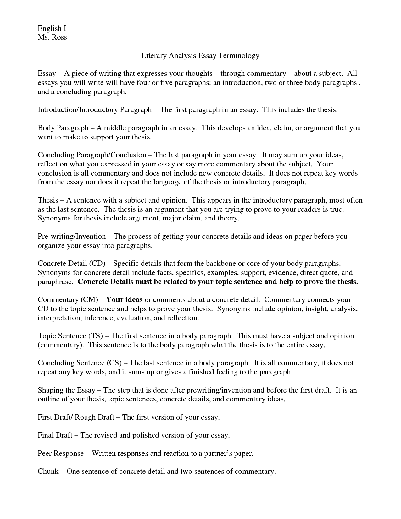 literary analytical essay example