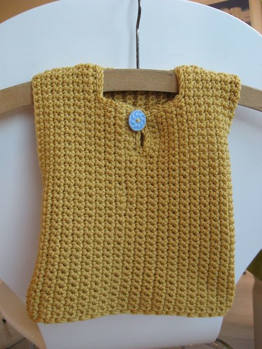 Crocheted baby vest