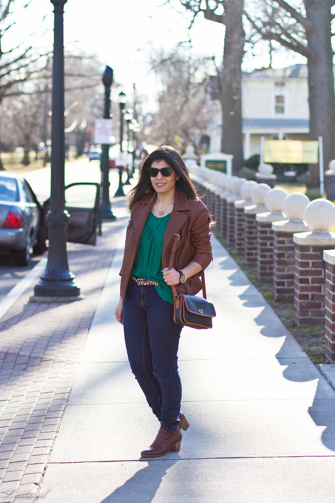 green blouse, brown leather jacket.jpg