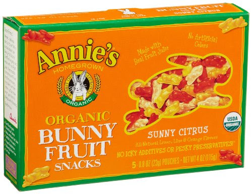 Annie's Homegrown Sunny Citrus Organic Bunny Fruit Snacks, 4-Ounce Boxes (Pack of 4)