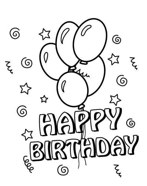  25 free printable happy birthday coloring pages birthday card with