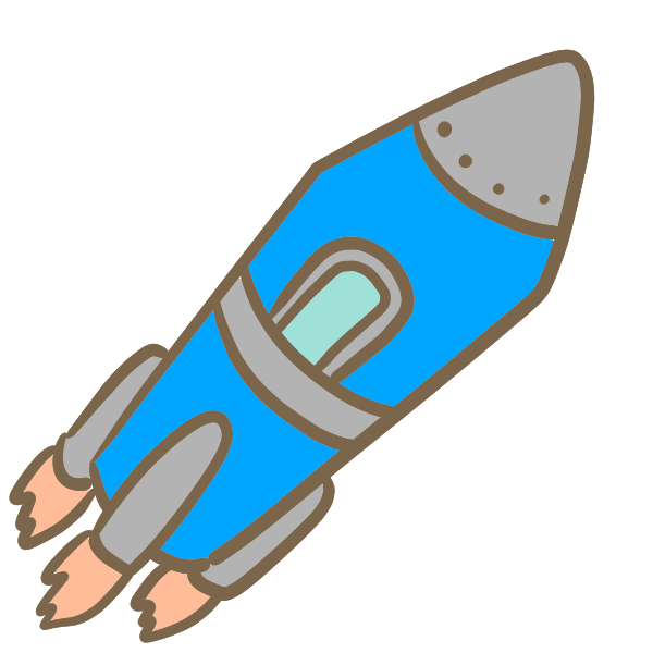 ロケット 青 のイラスト かわいいフリー素材が無料のイラストレイン