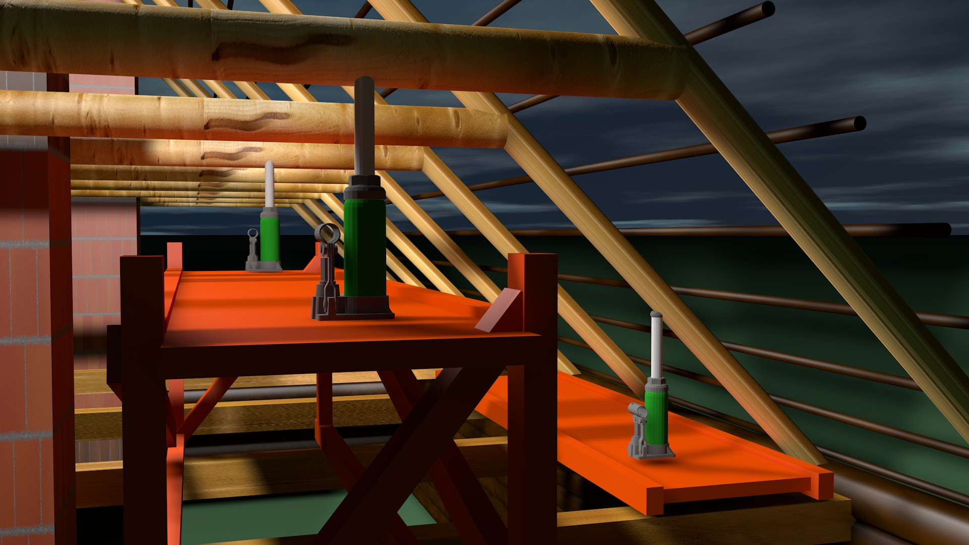 Lifting a roundwood framed roof to replace top structural ...