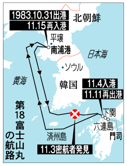 紅粉勇第18富士丸の航路