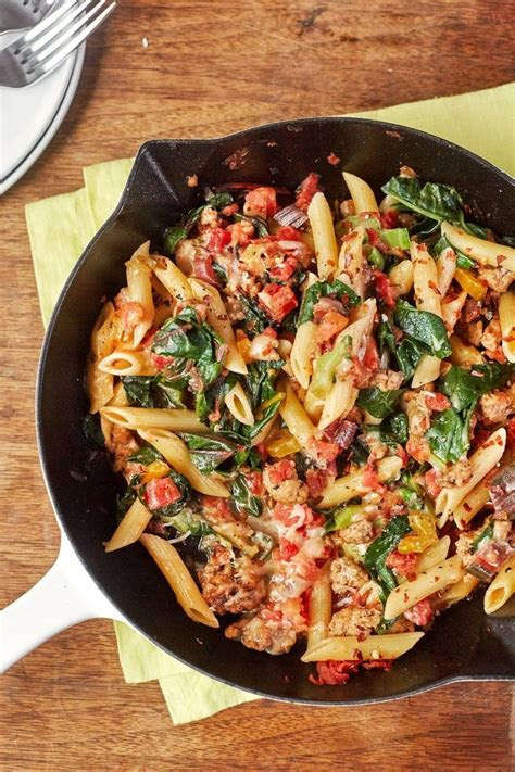 It really doesn't need much else. Recipe: Turkey and Greens Skillet Pasta | Recipe | Ground