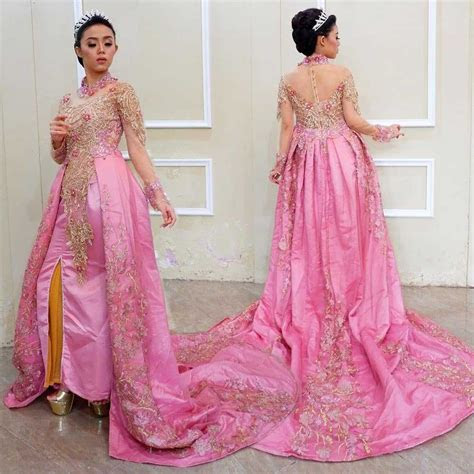 inspirasi model kebaya pengantin polos hijab