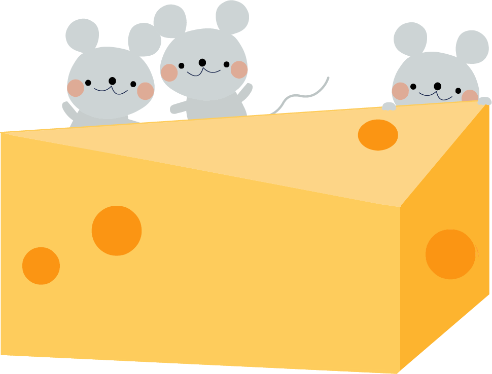 ねずみのイラスト 無料イラストフリー素材 チーズ大好きネズミ君