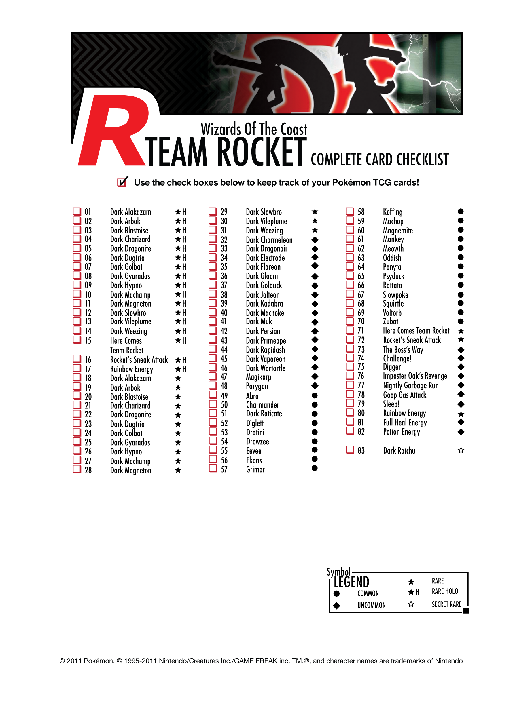 Enjoy A Full Set Of Pokemon Tcg Printable Checklists But