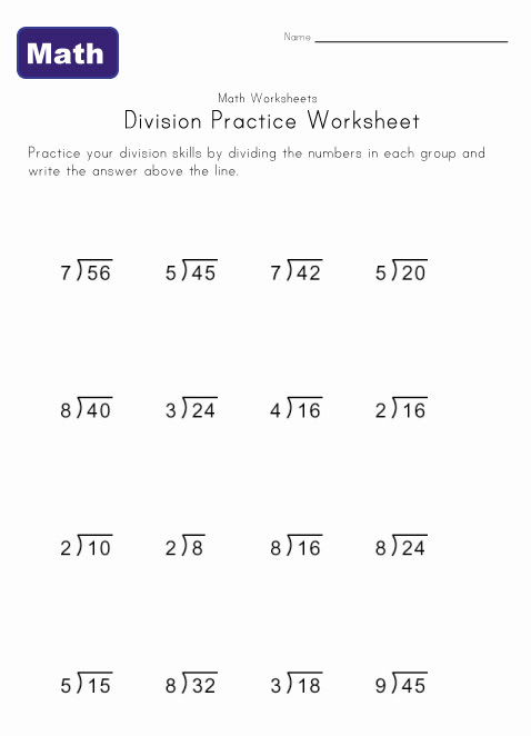 Simple Division Worksheets  Kids Learning Station