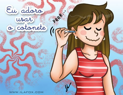 Eu adoro usar cotonet, ilustração by ila fox