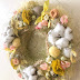 Farmhouse Easter Wreath : Learn how to recreate this beautiful farmhouse wreath sign using scrapbook wood and easy to nail trim and a wreath.