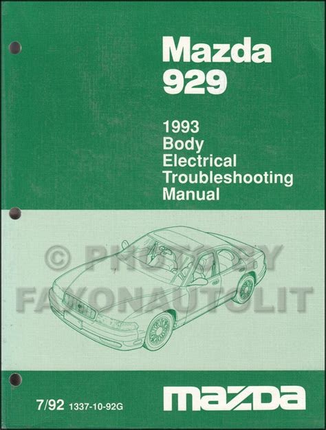 PDF 1993 Mazda 929 Service Repair Manual Software