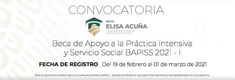 2 características de la beca la beca de apoyo a la manutención, consiste en un apoyo económico por un monto de hasta $9,000.00 (nueve mil pesos 00/100 m.n.) correspondientes al ejercicio fiscal 2021 cubriendo el equivalente a 5 bimestres de $1,800.00 c/u (mil ochocientos pesos 00/100m.n.) que serán pagados conforme los siguientes períodos y montos: Convocatoria de la Beca para normalistas (BAPISS 2021-I)