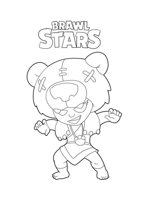 kids  funcom coloring page brawl stars nita