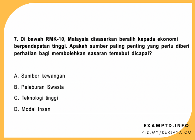 Contoh Soalan Pengetahuan AM Peperiksaan Pegawai Tadbir 