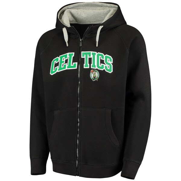 Men's Boston Celtics Antigua Black Victory Full-Zip Hoodie ...