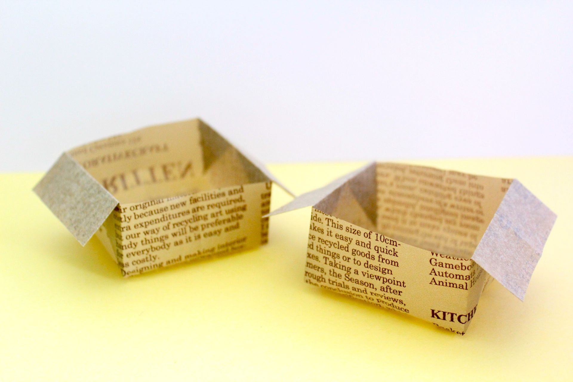 長方形で作る 折り紙でゴミ箱の折り方 新聞紙やa4が簡単クズ入れに変身