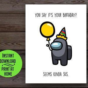  printable among us birthday card among us gamer birthday etsy in 2021