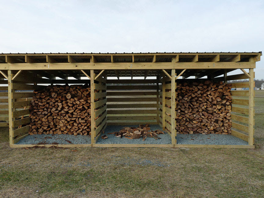 Woodshed slat spacing Arboristsite.com